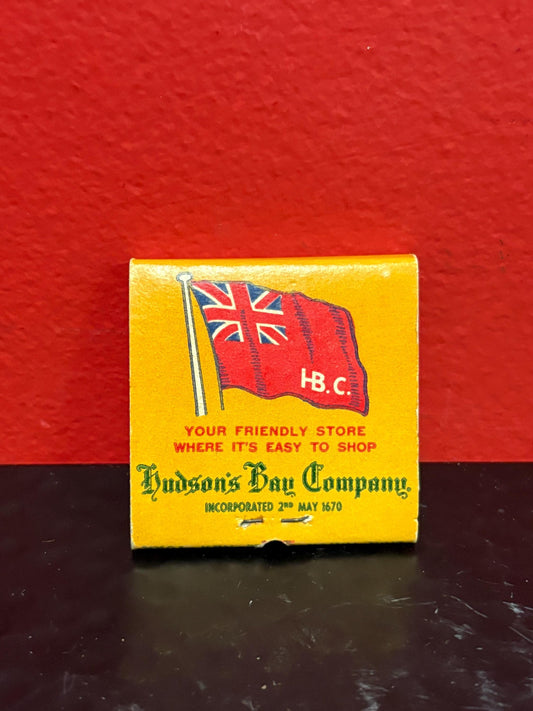 Rare HBC Hudson Bay Company 2 inch matches in original packet - unused - advertising  wow  HBC advertising