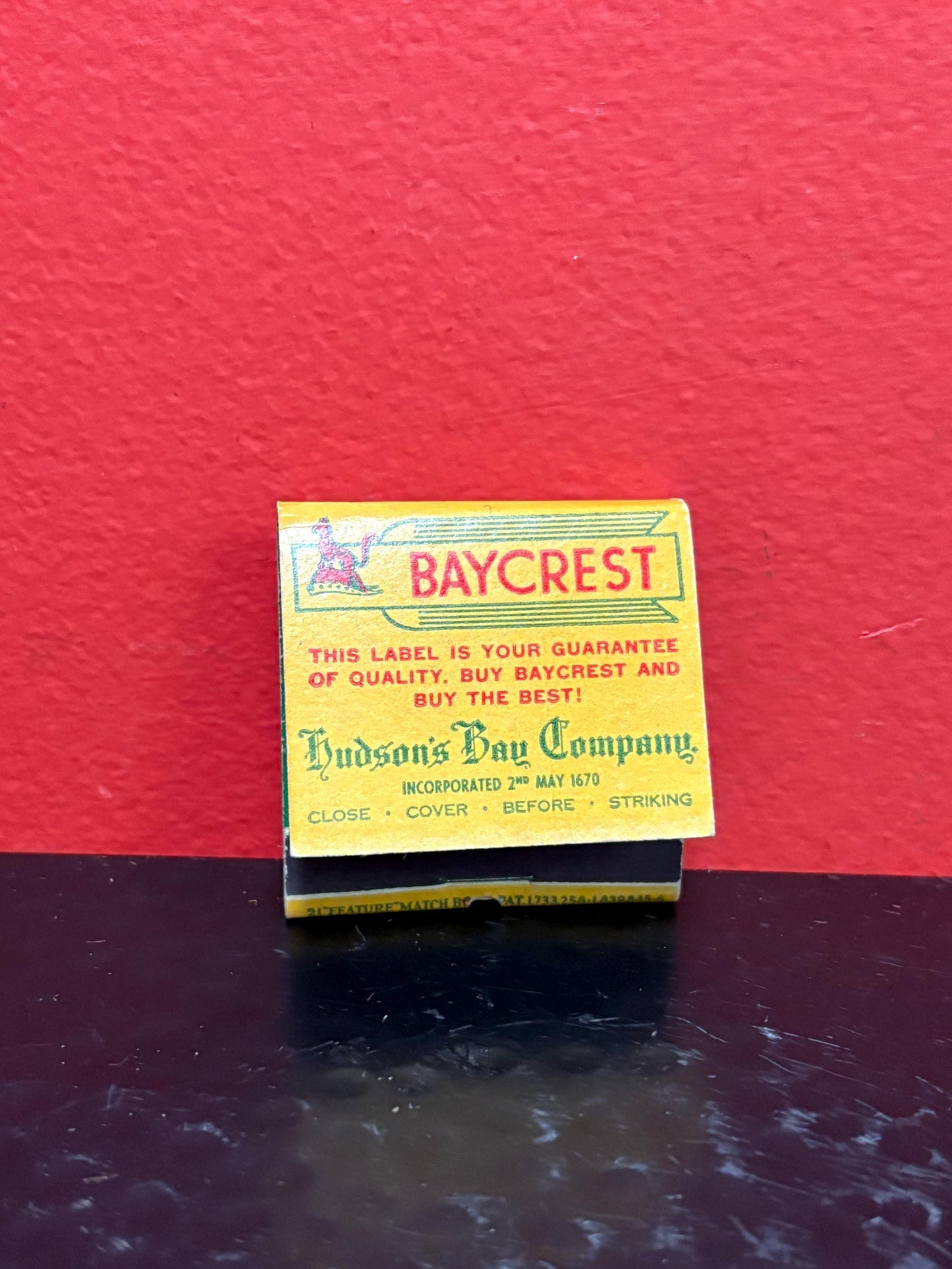 Rare HBC Hudson Bay Company 2 inch matches in original packet - unused - advertising  wow  HBC advertising