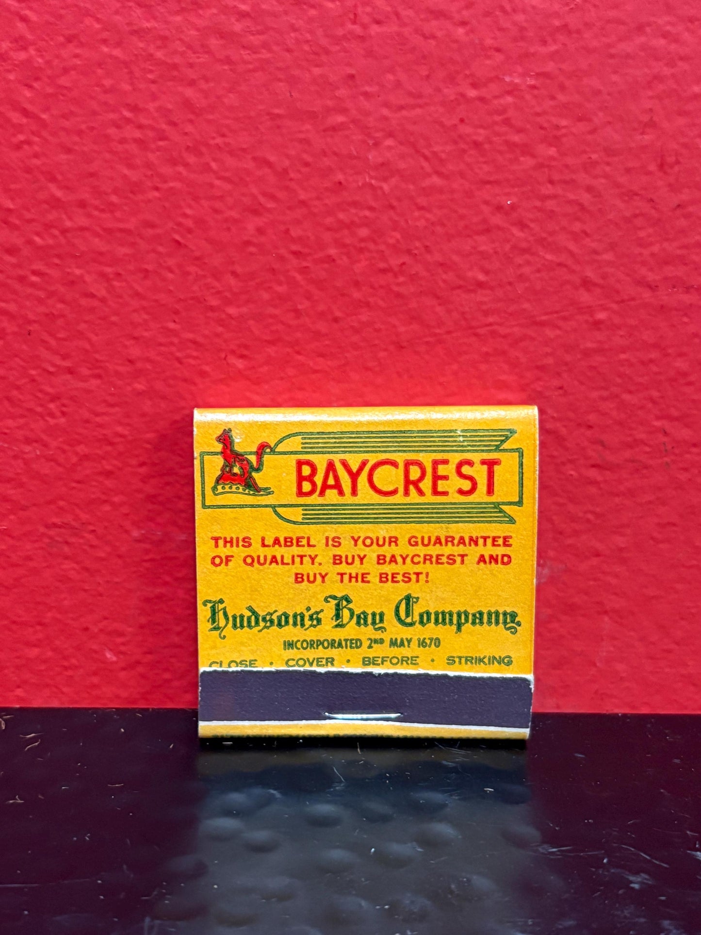 Rare HBC Hudson Bay Company 2 inch matches in original packet - unused - advertising  wow  HBC advertising
