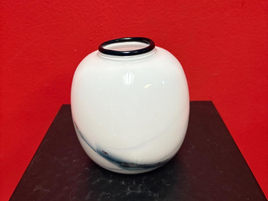 Danish Holmgaard Michael Bang glass vase  1970  mint condition rare - 5 inches tall - wow