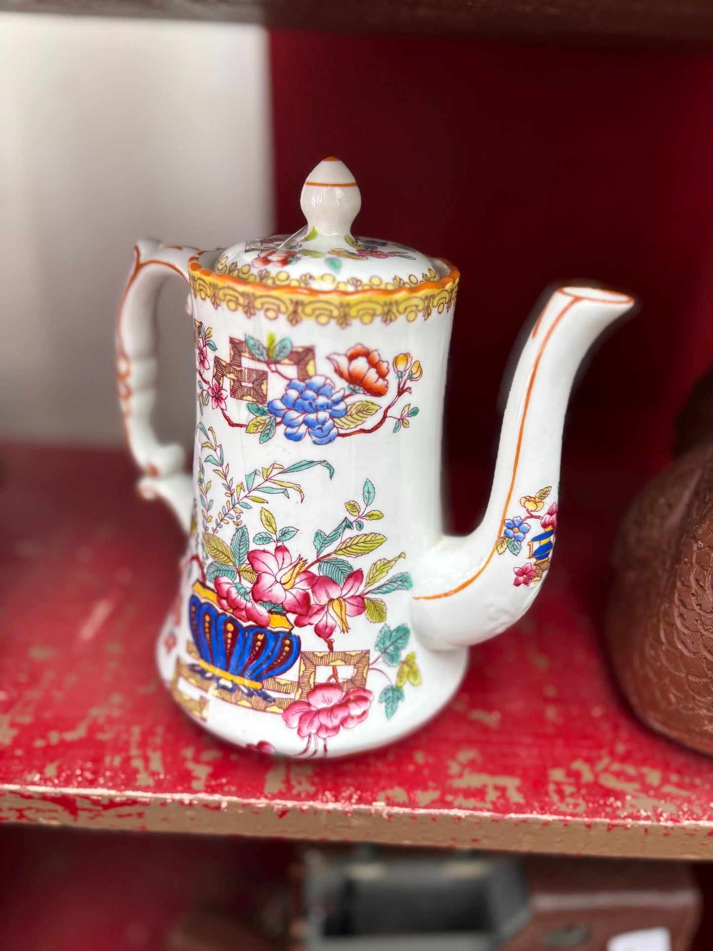 Beautiful antique  old country by HAMMERSLEY  small coffee or hot water jug in perfect condition  8 x 6 wide