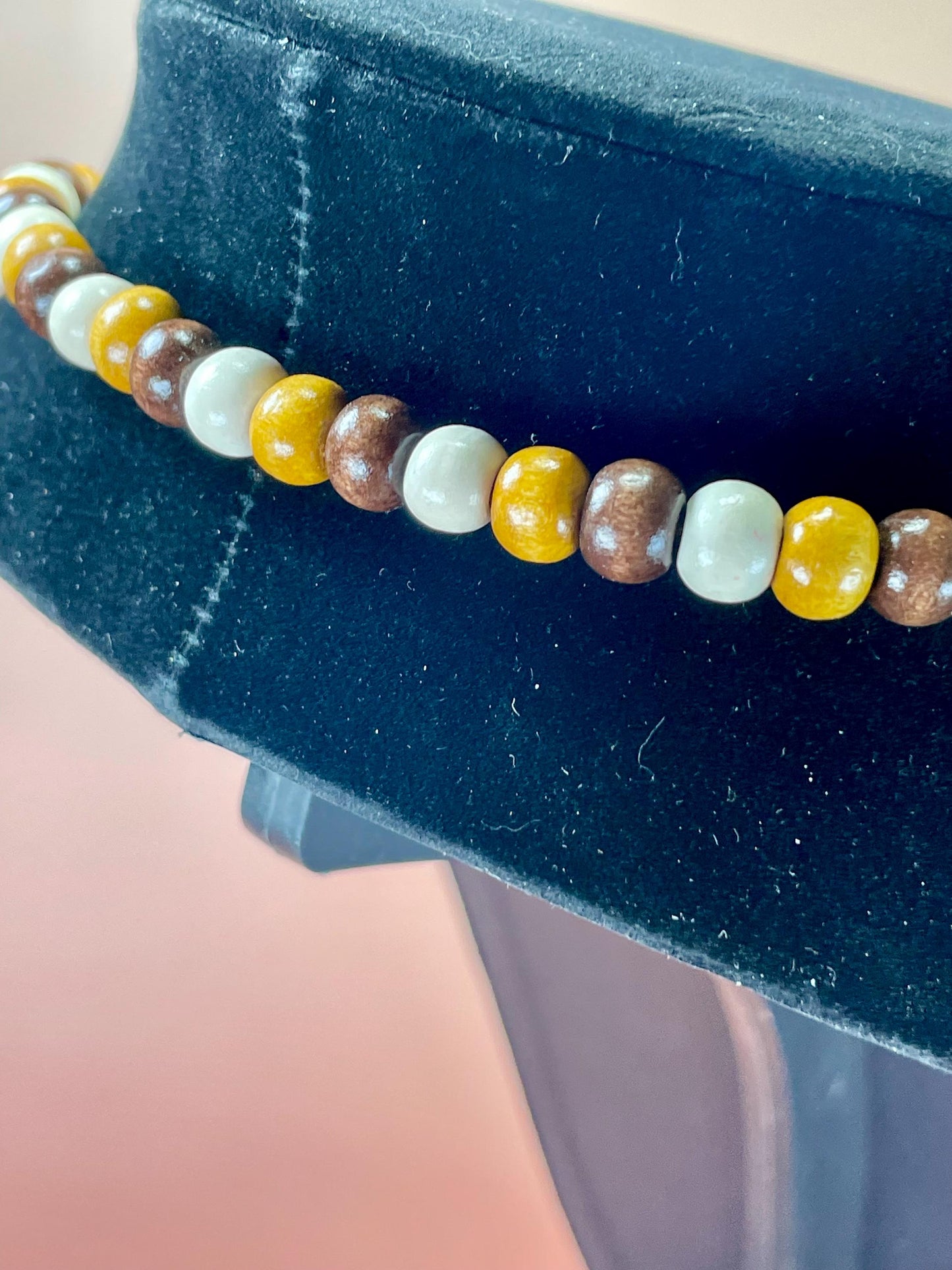 Cool 30 inch long Wood Beaded necklace