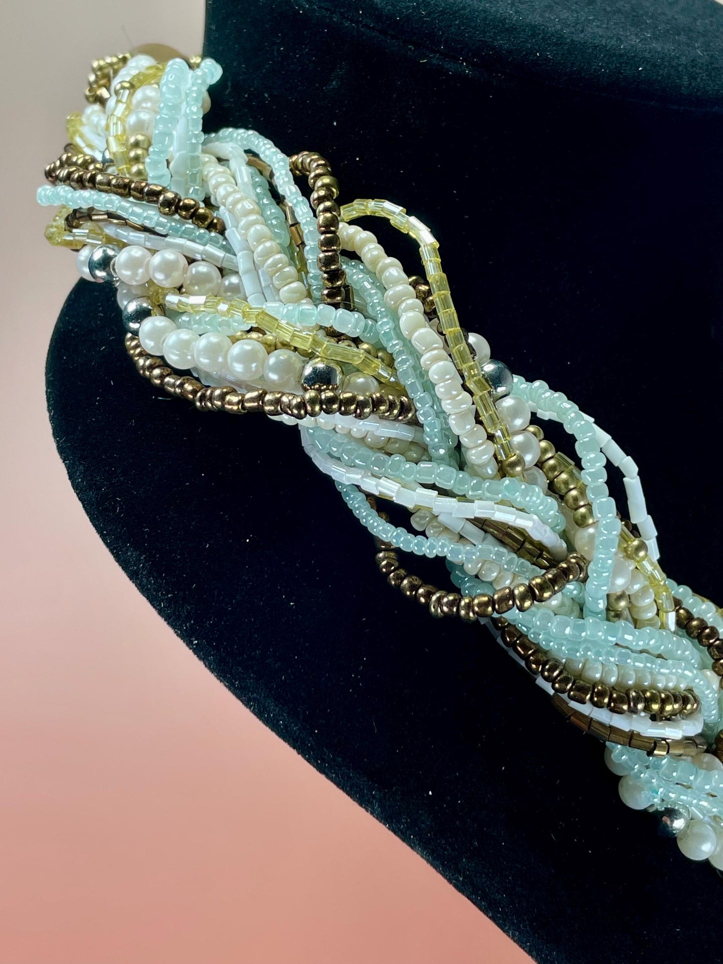 Muli-beaded Chunky Braid Necklace