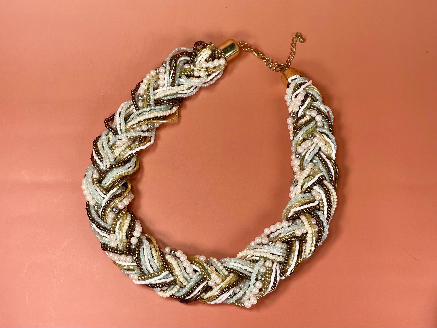 Muli-beaded Chunky Braid Necklace