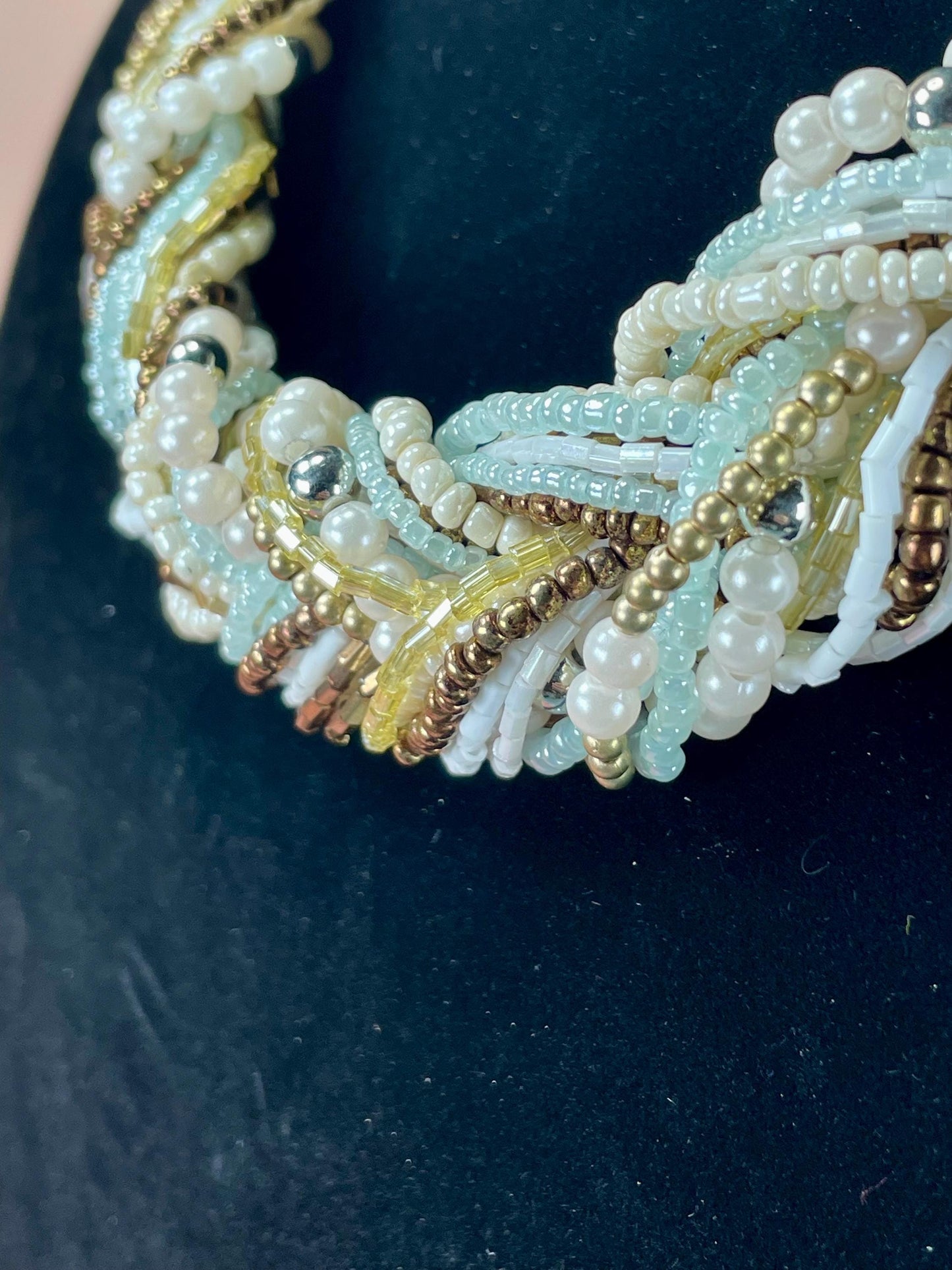 Muli-beaded Chunky Braid Necklace