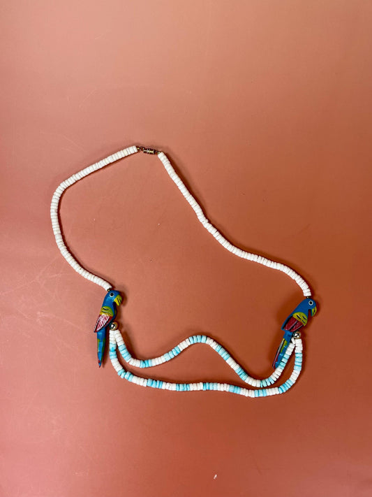 Coastal Shell And Parrot Necklace