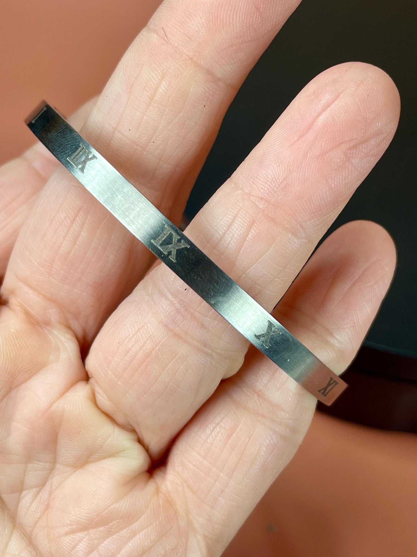 2.5 inch super cool metal bracelet with Roman Numerals