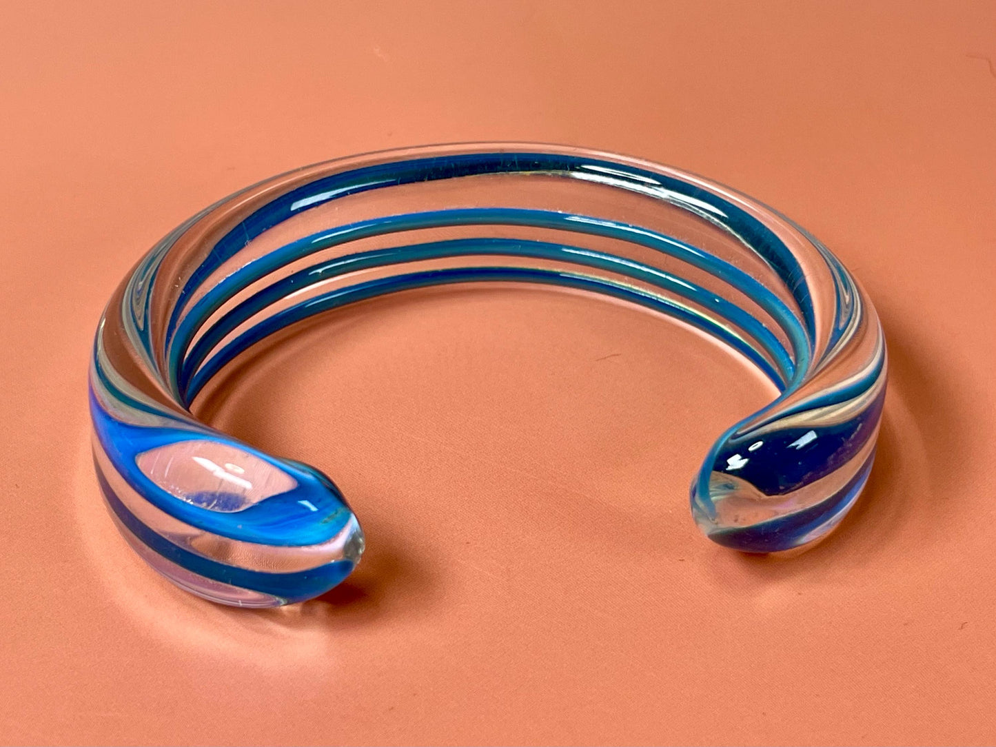 Lot of 2 Glass Bracelets  Cuff and Beaded designs