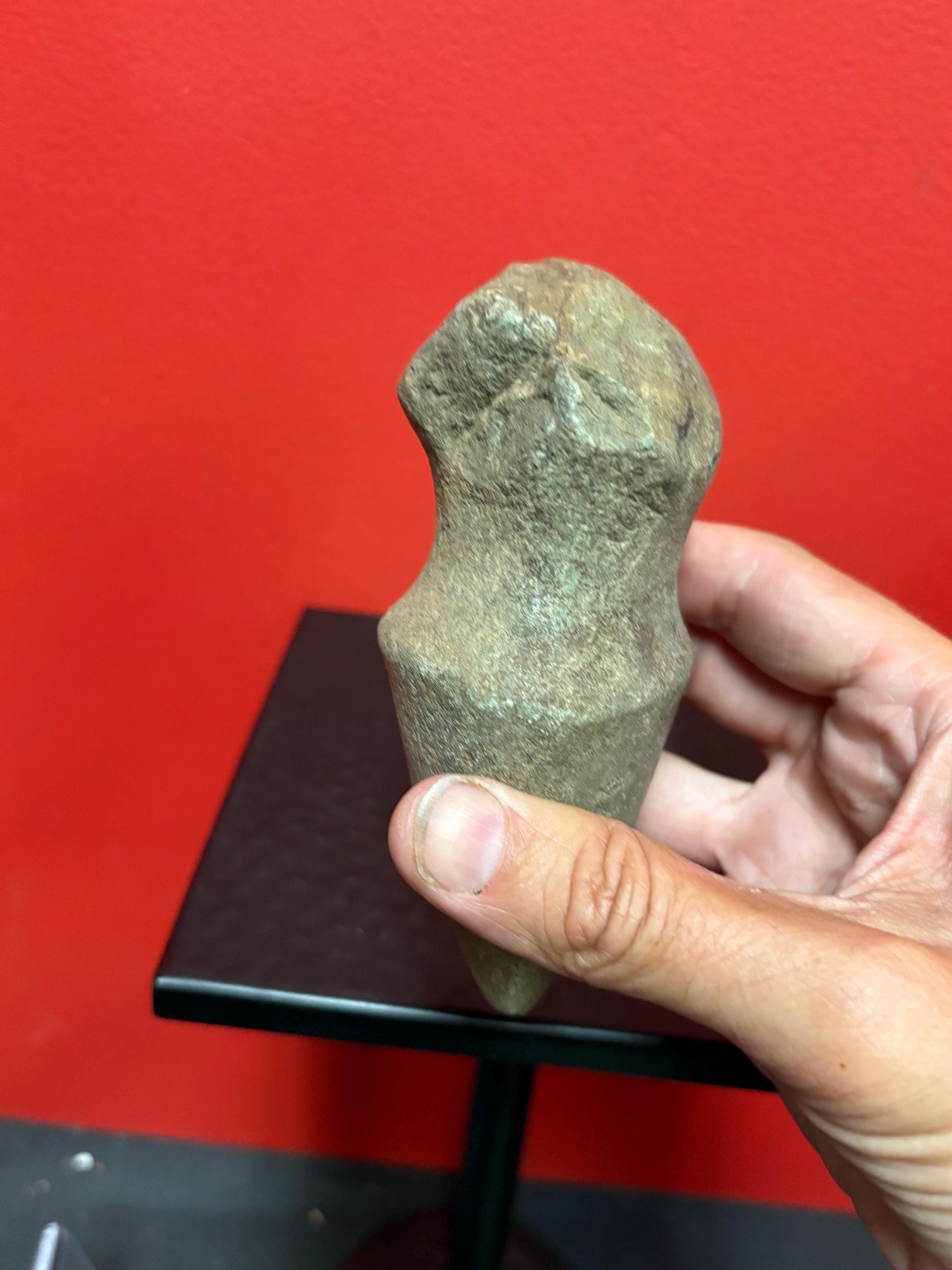 6 inch high authentic antique indigenous first nations Pacific Northwest Coast stone plummet tool  from Vancouver Island collection - As is