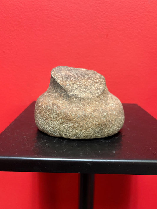 4 inch wide by 3 inch high  authentic antique indigenous first nations Pacific Northwest Coast stone plummet tool