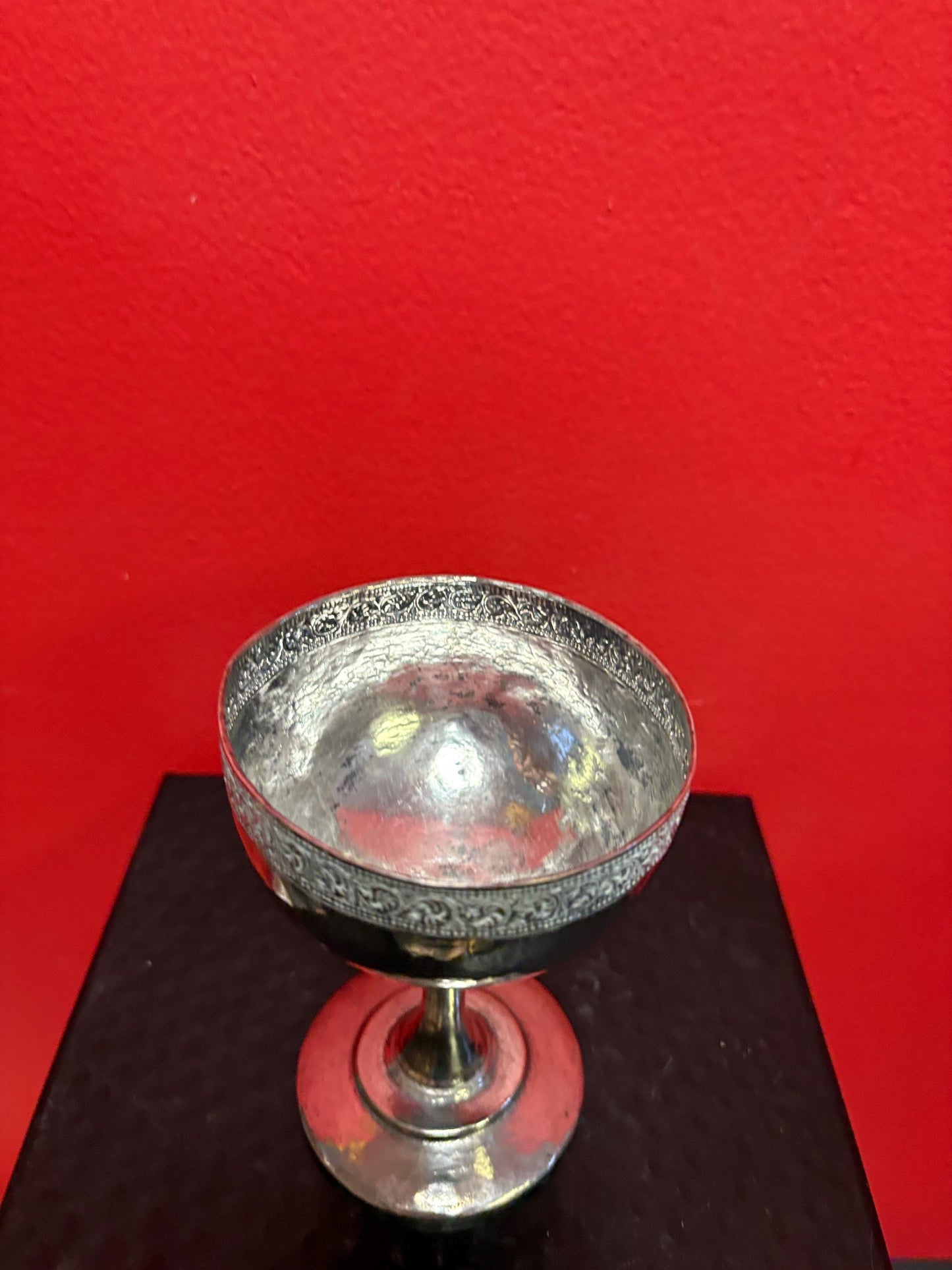 Beautiful antique North African .800 silver 5 inch  chalice   simple and elegant  breaks into 3 pieces