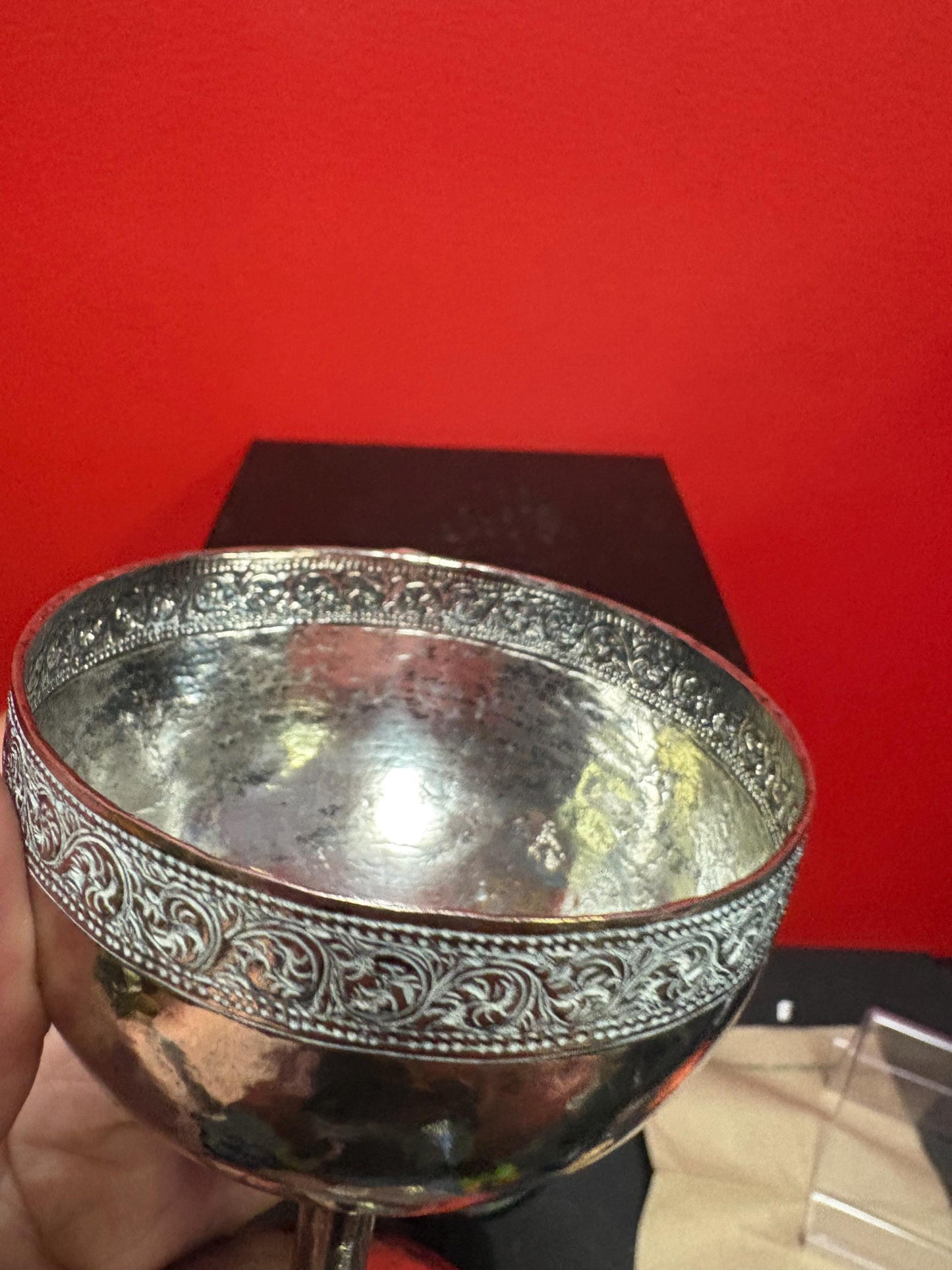 Beautiful antique North African .800 silver 5 inch  chalice   simple and elegant  breaks into 3 pieces