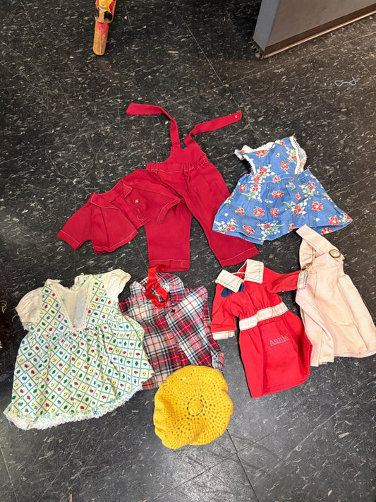 Collection of antique doll clothes all for one low price  from large collection  wow deal  good condition see photos
