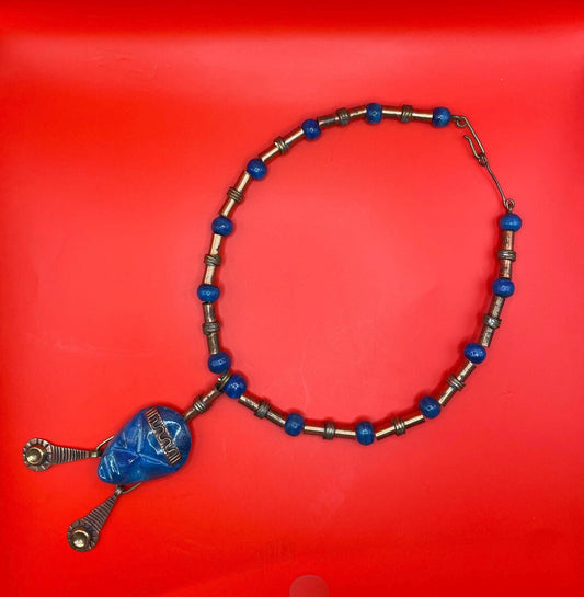 Stunning Blue Mexican Pendant Necklace