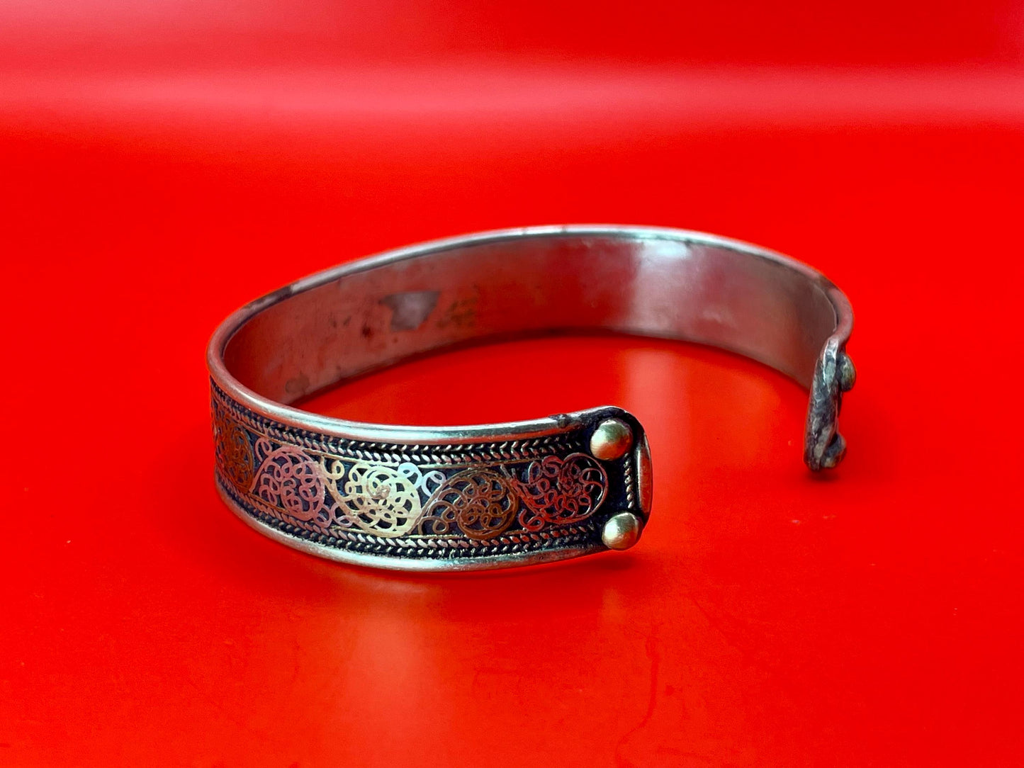 2.5 inch Two tone Persian Cuff Bracelet