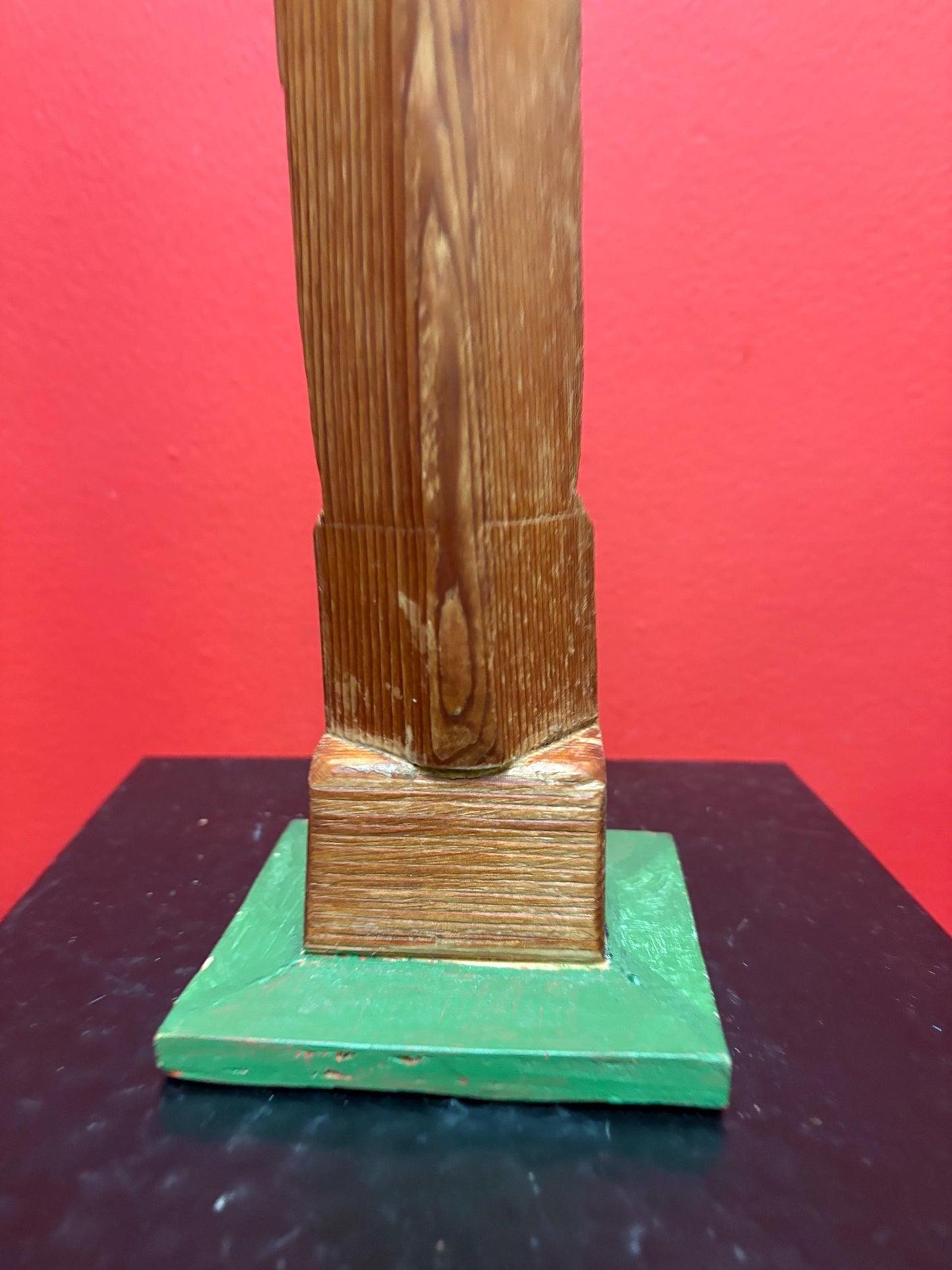 Antique primitive indigenous first nation specific north Northwest coast signed  totem pole in great condition by Larry H - 12 inches tall