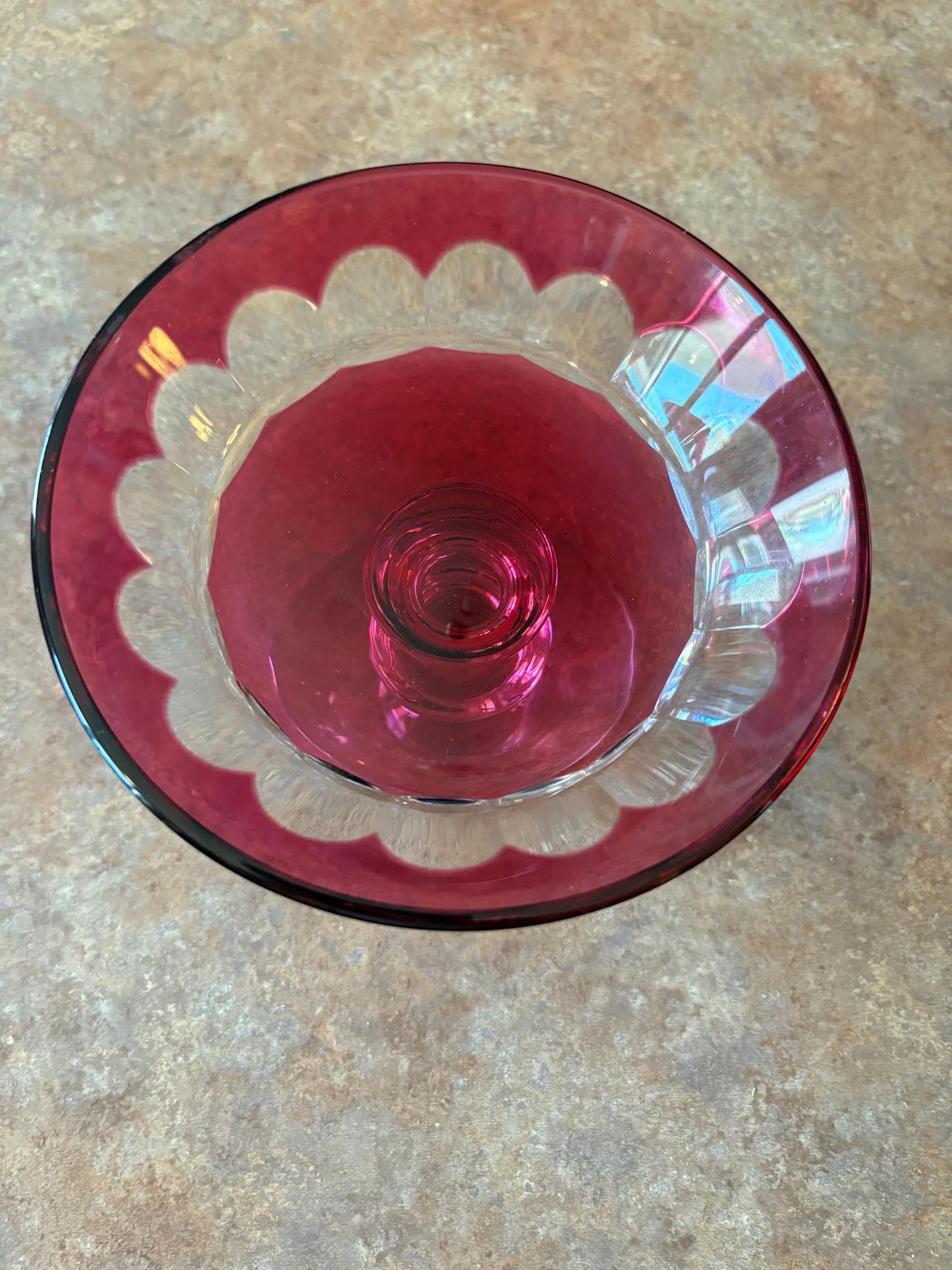 Stunning vintage  6 x 5 high  VAL ST. LAMBERT Cut clear crystal compote signed. amazing condition  signed by artist