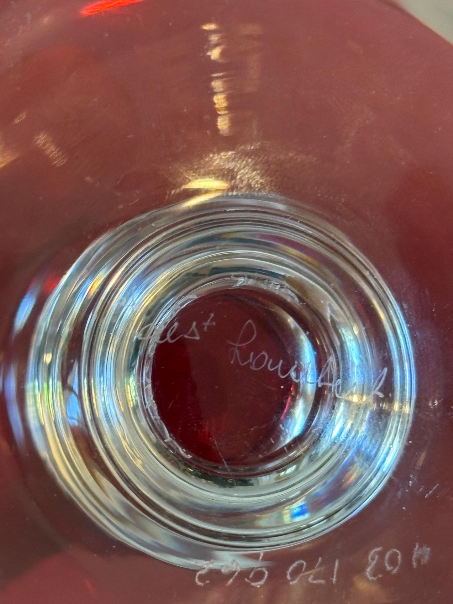 Stunning vintage  6 x 5 high  VAL ST. LAMBERT Cut clear crystal compote signed. amazing condition  signed by artist