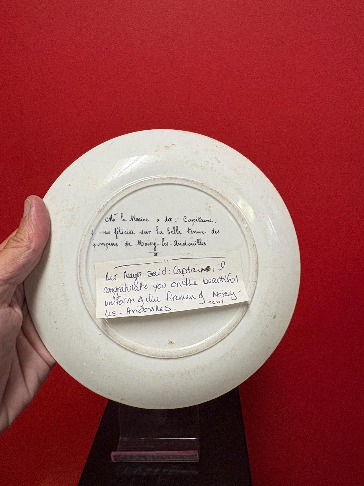 Antique 19 century French signed plate   8 inches  antique condition. See photos.