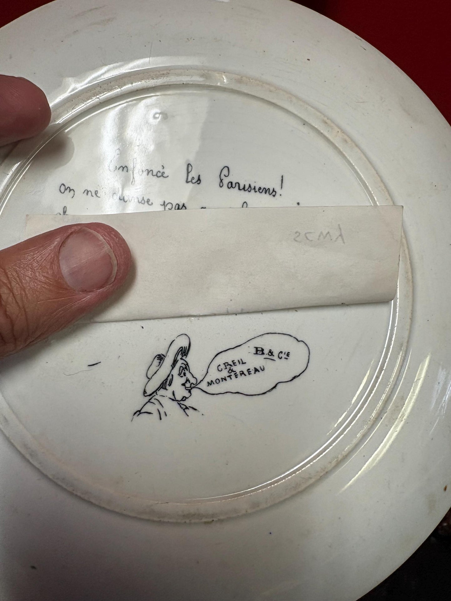 Antique 19 century French signed plate   8 inches  antique condition. See photos.