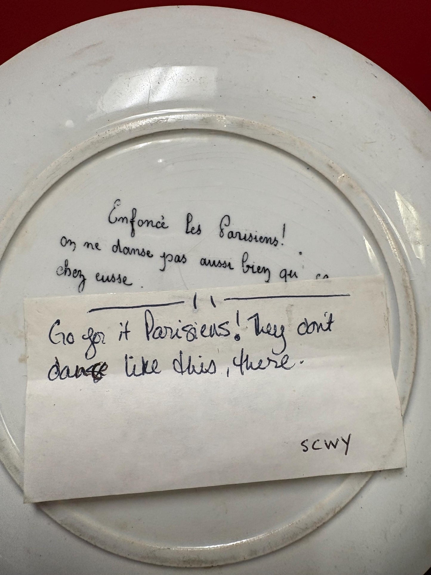 Antique 19 century French signed plate   8 inches  antique condition. See photos.