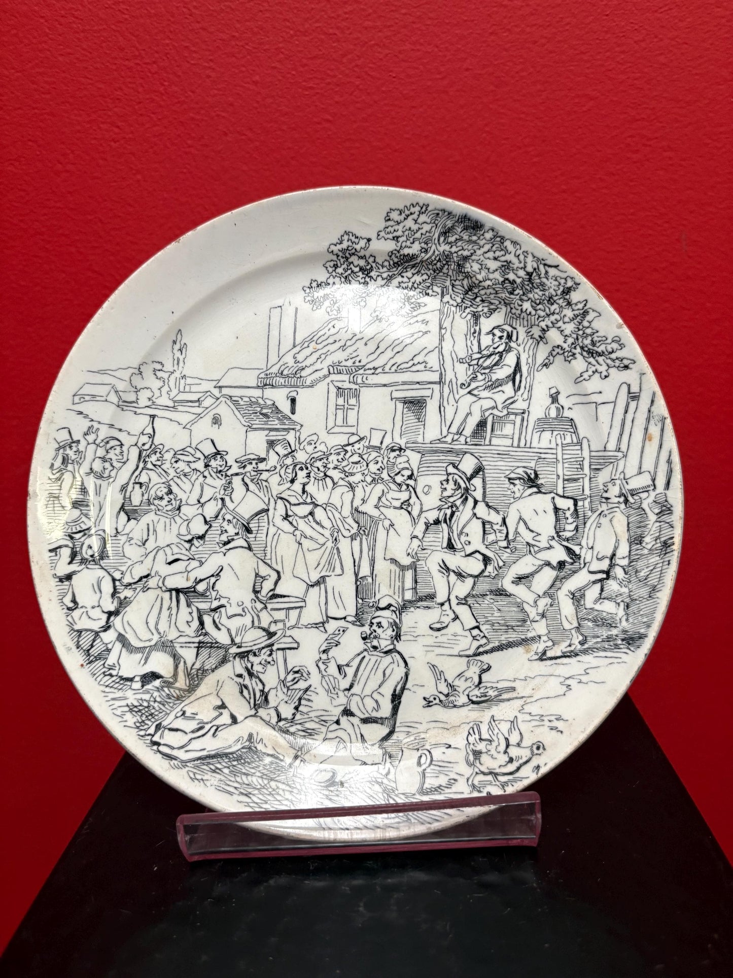 Antique 19 century French signed plate   8 inches  antique condition. See photos.