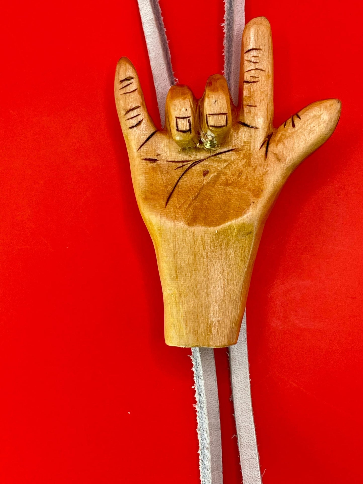 Hand-Carved “I Love You Bolo Tie