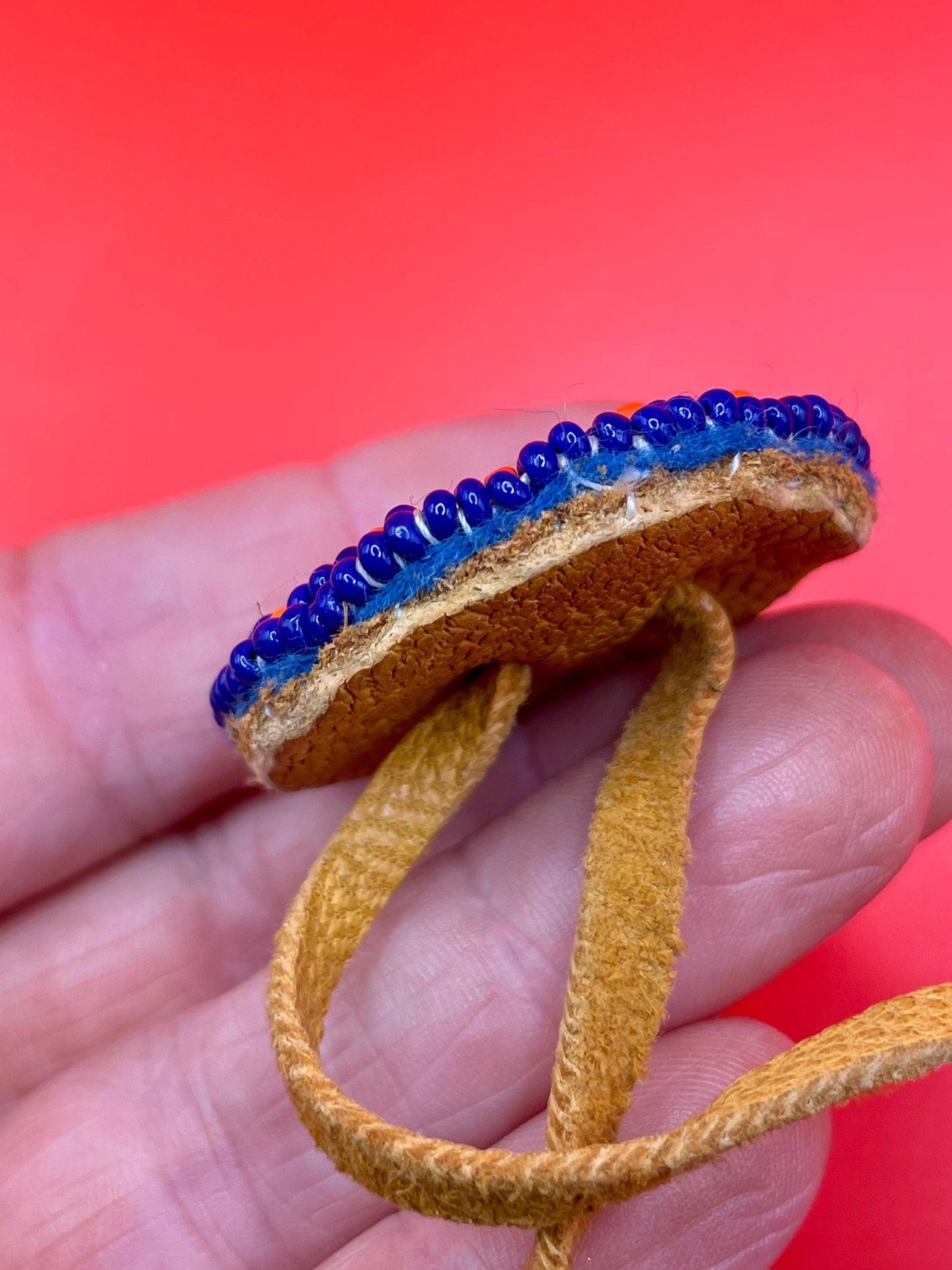 Handcrafted Indigenous First Nations Beaded Button