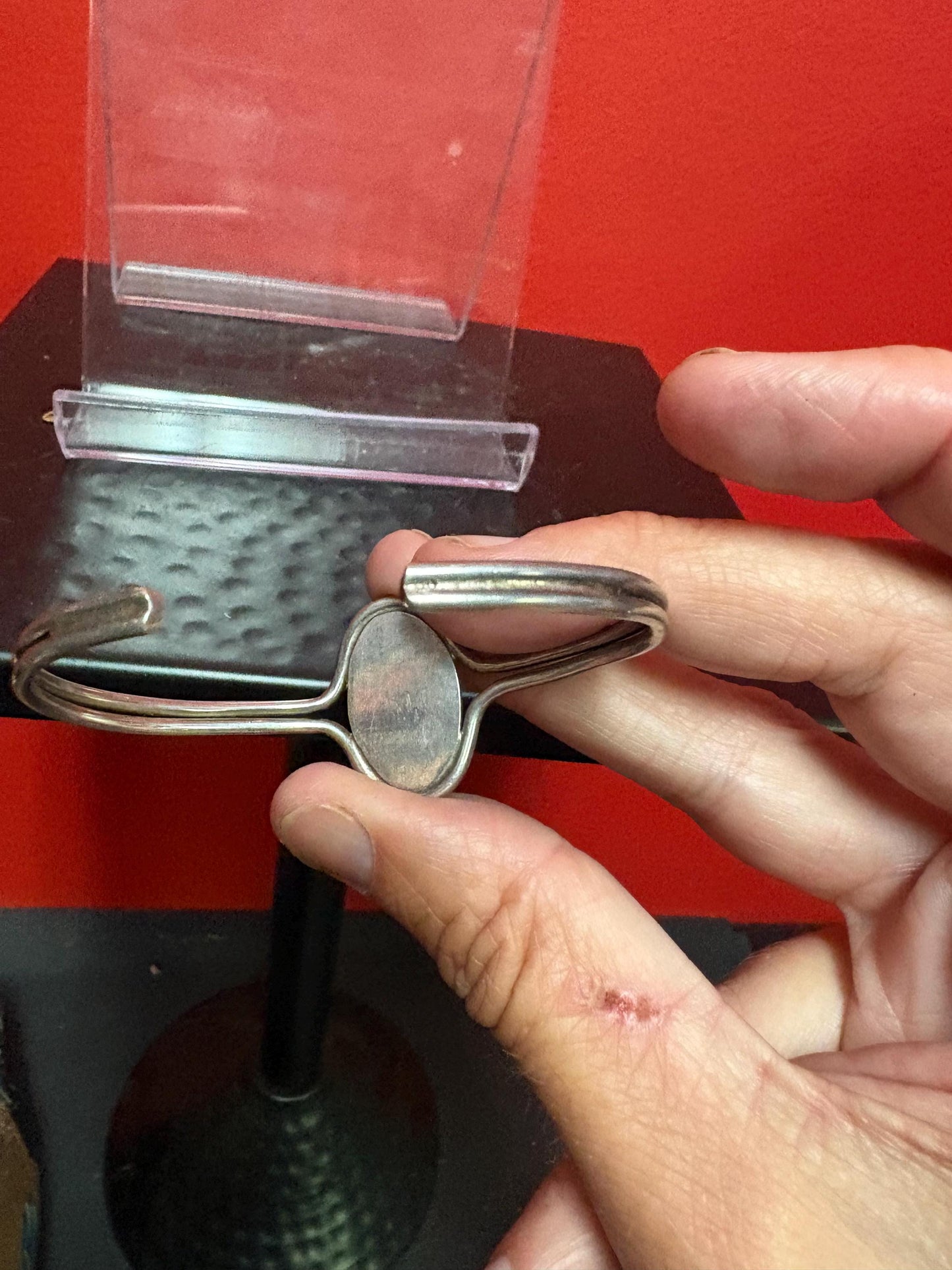 Beautiful Mexican 925 sterling and turquoise bracelet  3 inches wide