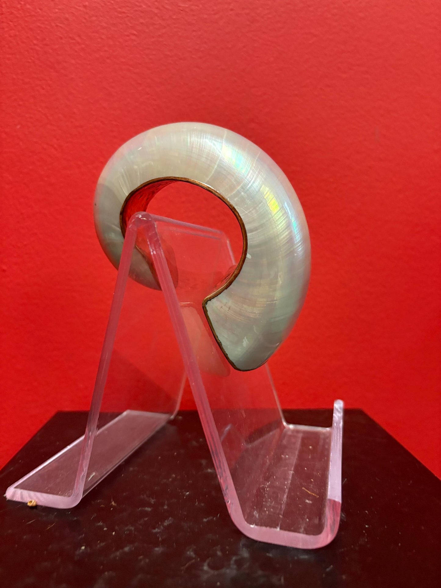 Stunning Canadian indigenous copper and abalone bracelet bangle  2 inches inside and 4 inches outside  so unique