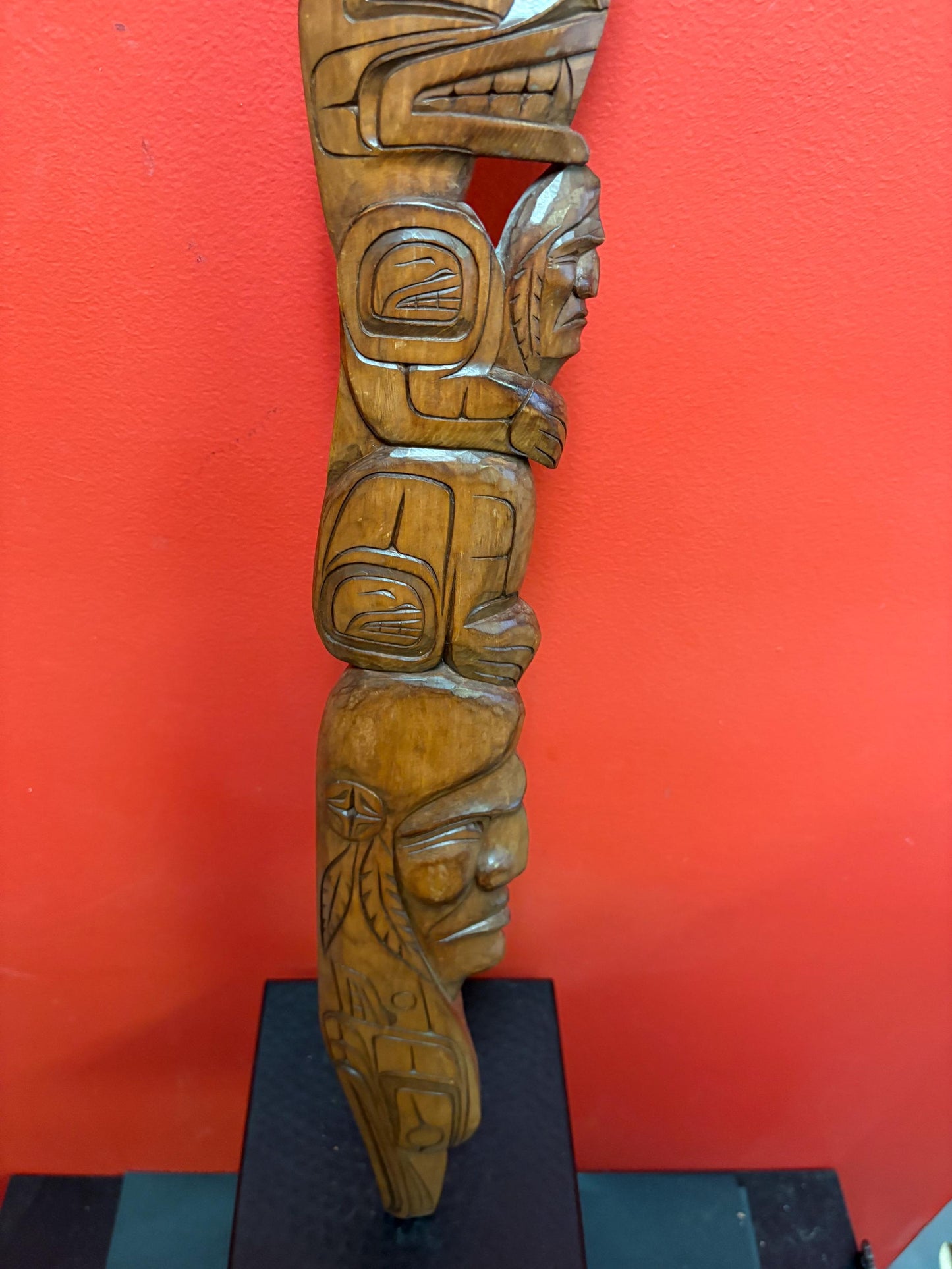 Stunning indigenous 33 x 3“ indigenous first nations pacific West Coast Lance Joseph transformation plaque  well carved and detailed