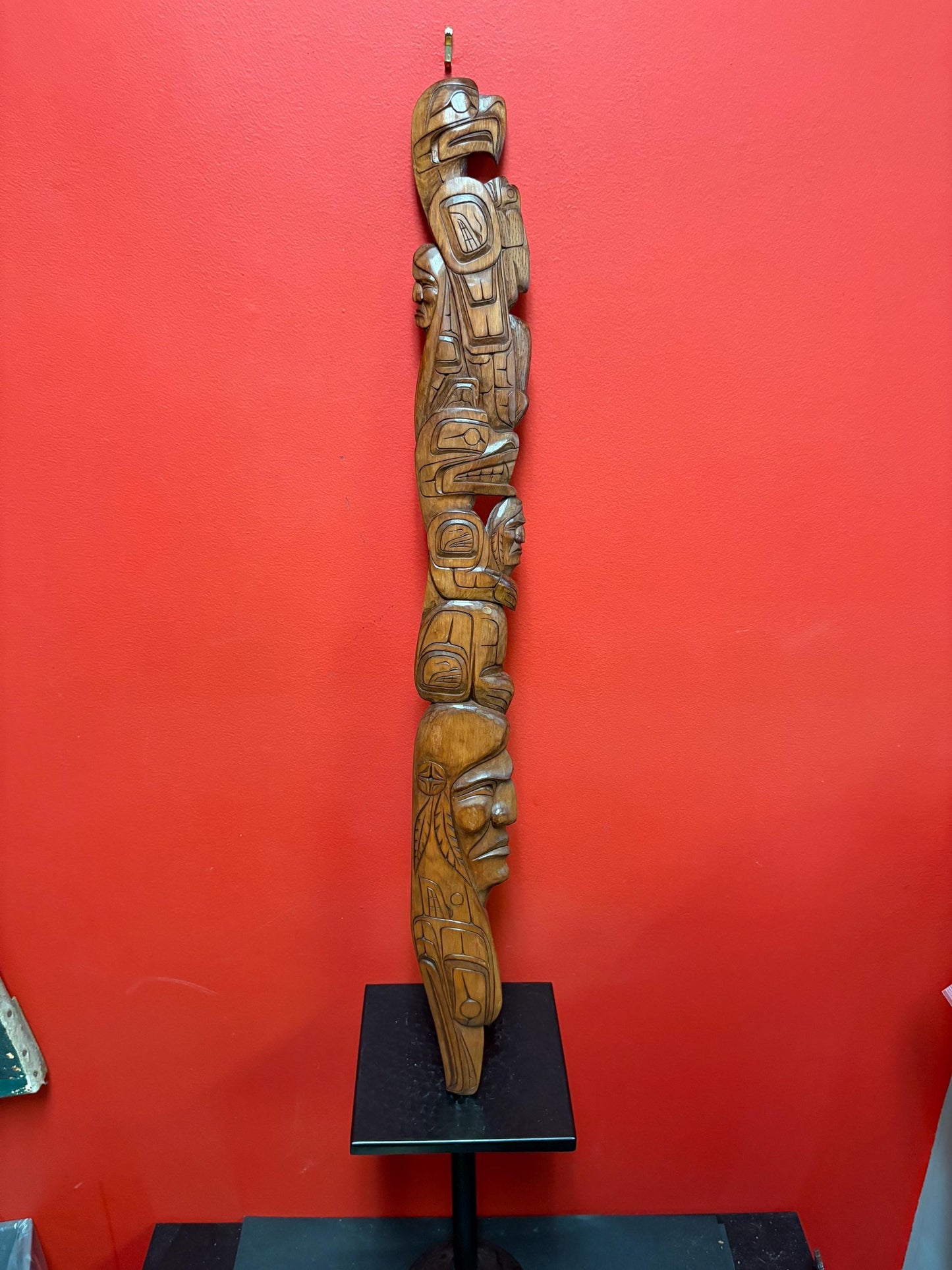 Stunning indigenous 33 x 3“ indigenous first nations pacific West Coast Lance Joseph transformation plaque  well carved and detailed