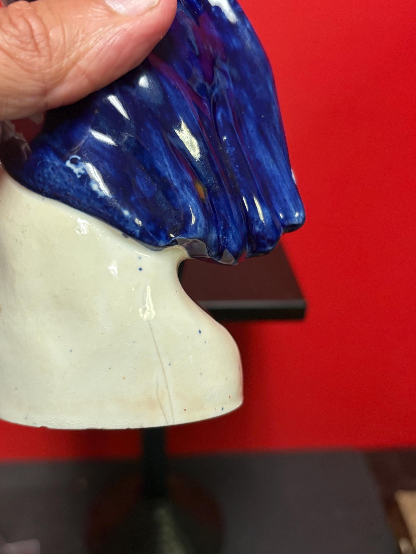 Beautiful antique 8 inch tall Staffordshire Napoleon statue in good condition  minor crack at back   circa 1875