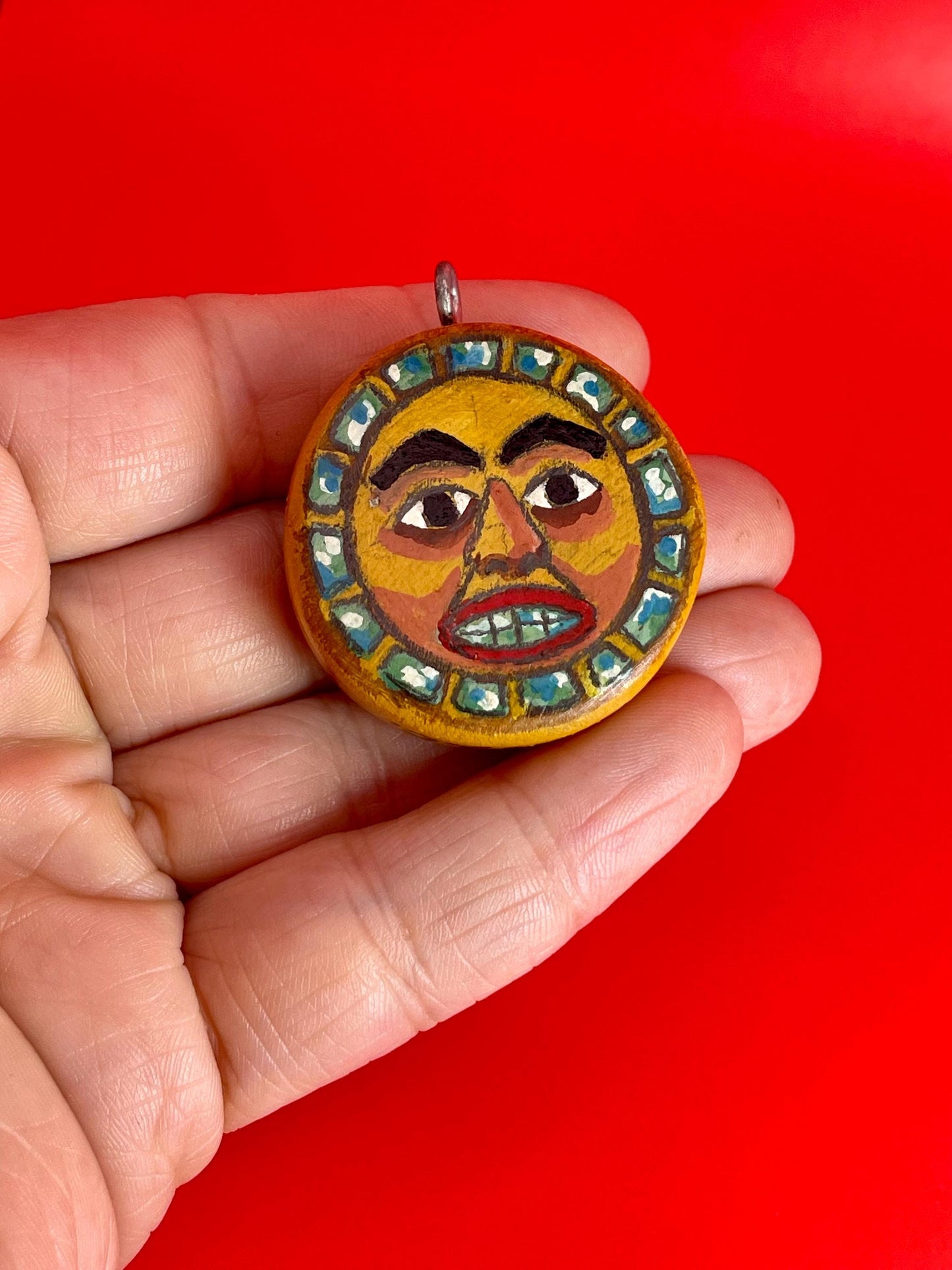 Marie Cameron signed Moon/Bear Pendant