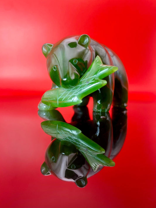 BC Jade Bear  2.5 Hand-Carved Green Jade Figurine