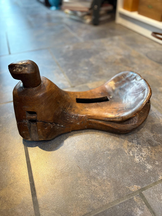 Fabulous antique Mongolian animal saddle   amazing decoration   not perfect see photos  17 x 9 wide  so unique