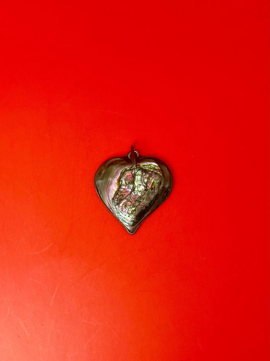 1 inch Mexican Abalone Heart Pendant