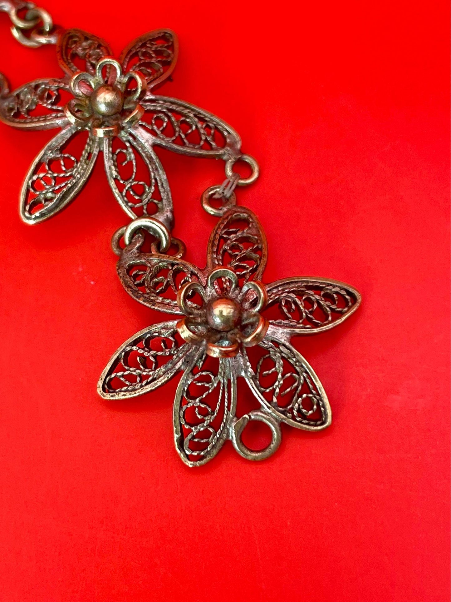 Delicate Vintage Filigree Flower Bracelet