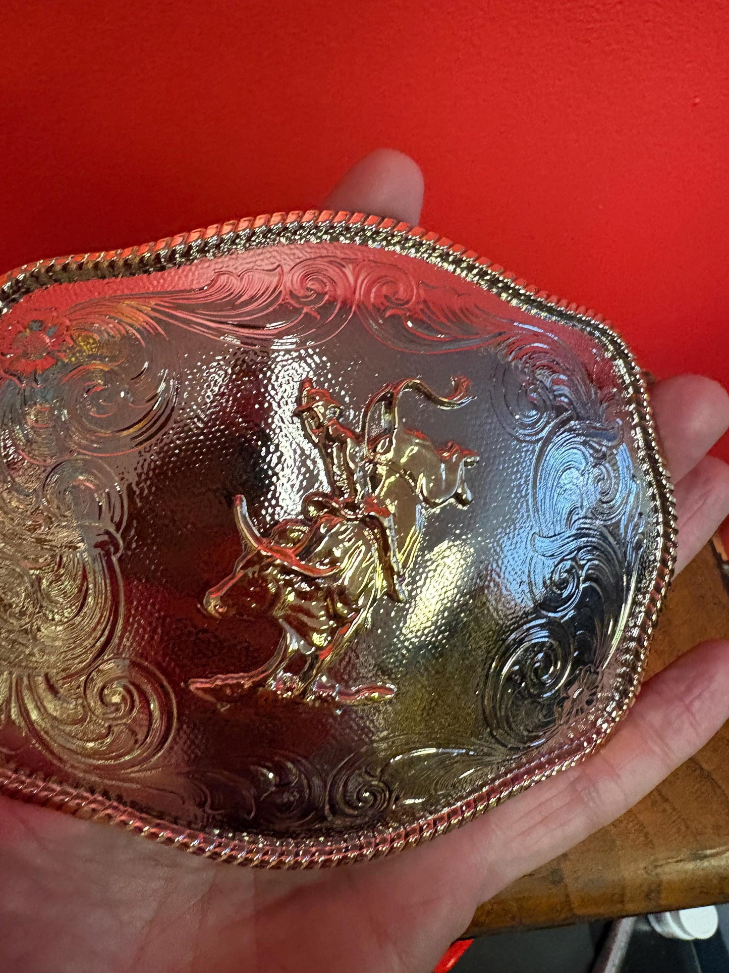 Amazing massive 6 x 5 silver and gold Kulla Mexican cowboy belt buckle   amazing piece