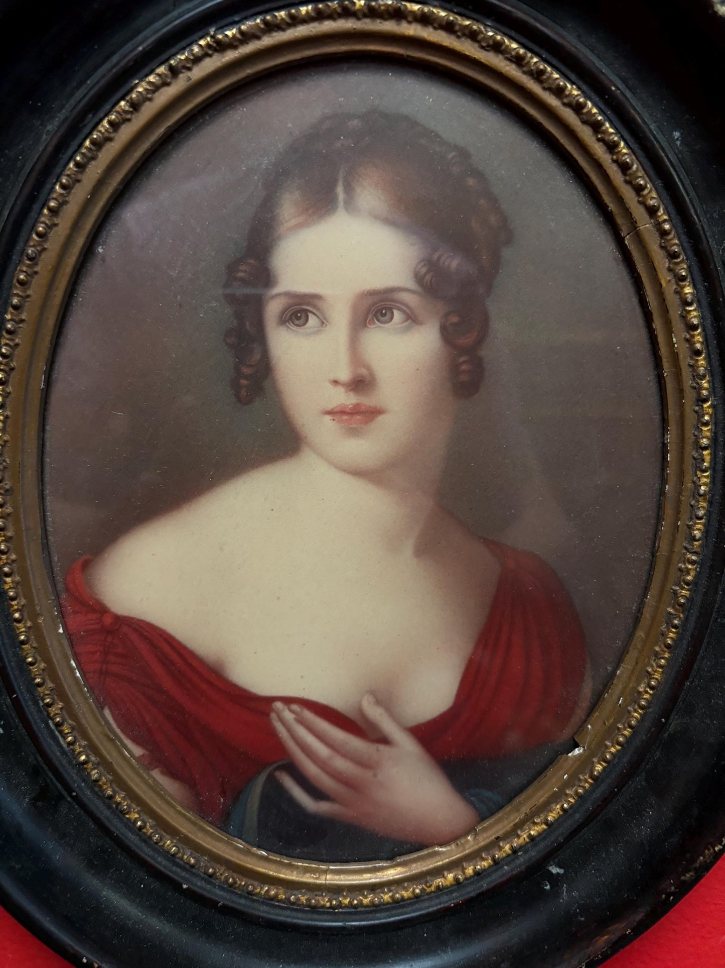 Beautiful antique print of  HELENE BONAPARTE - approx 13 x  11“ wide  great condition  really stunning  looks like original painting