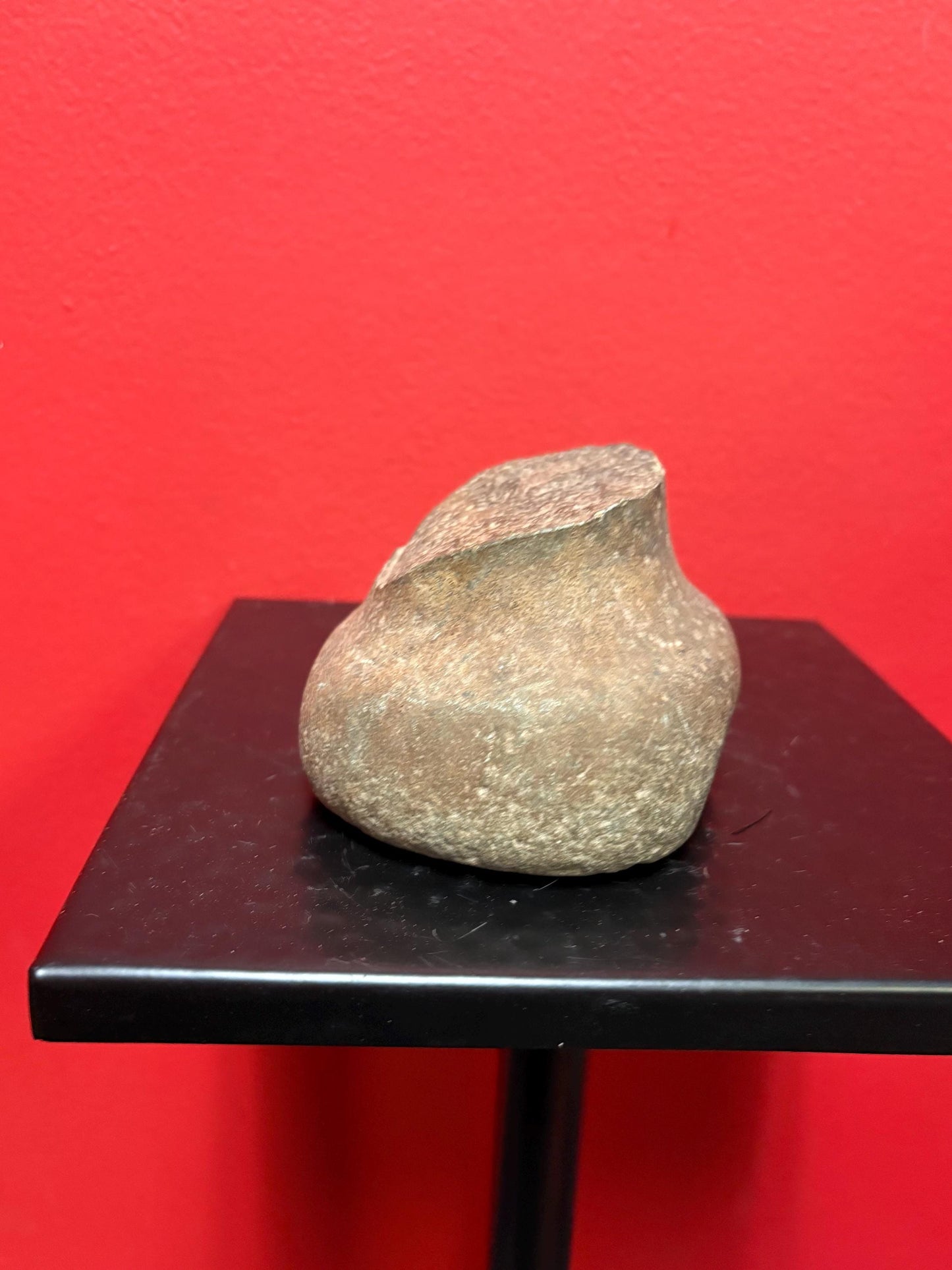 4 inch wide by 3 inch high  authentic antique indigenous first nations Pacific Northwest Coast stone plummet tool