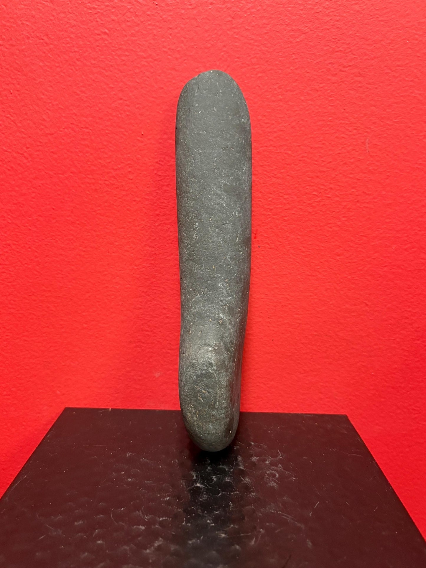 9 inch high authentic antique indigenous first nations Pacific Northwest Coast stone  plummet tool  from Vancouver Island collection