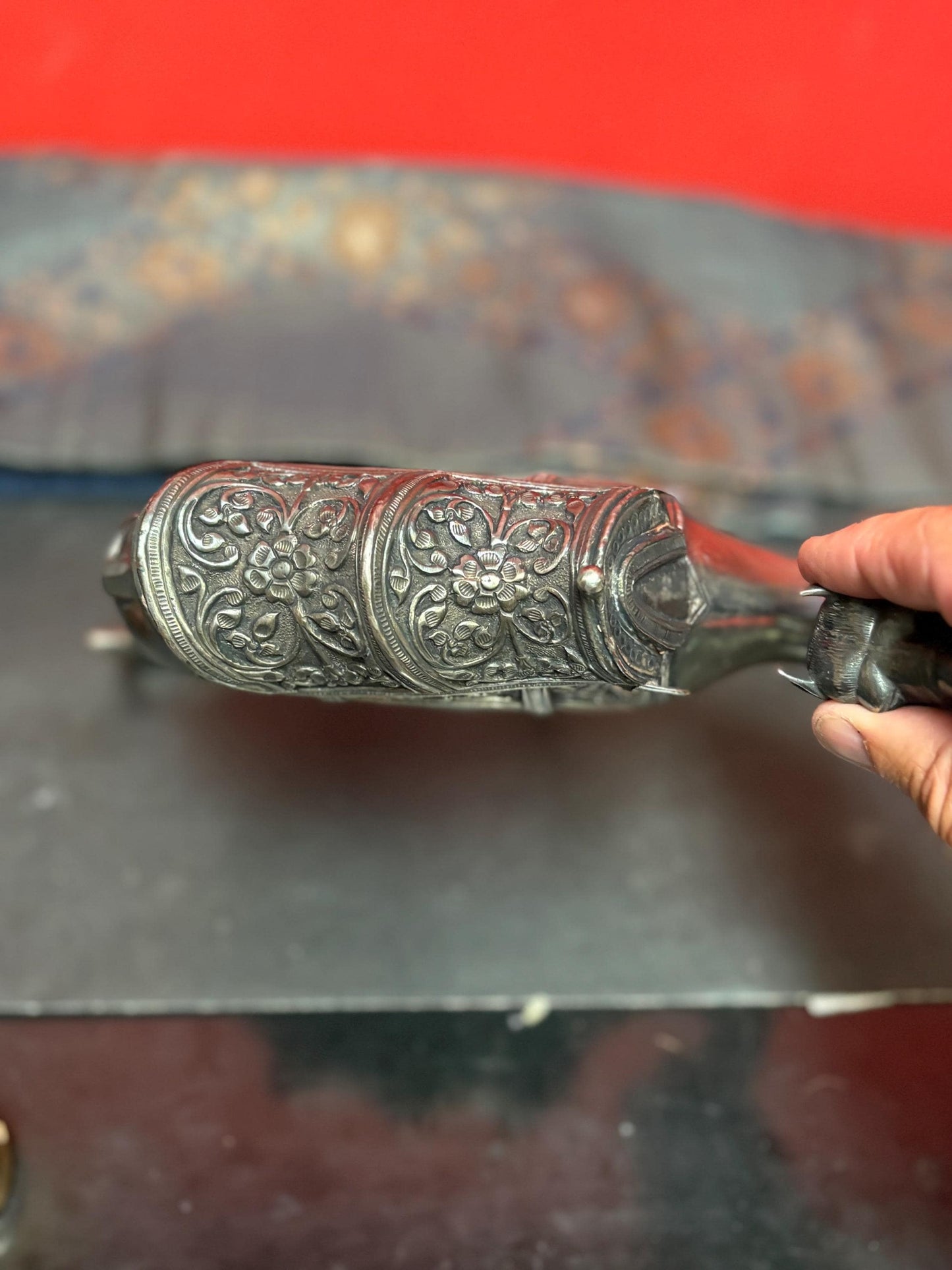 Solid .900 silver antique 9 x 10 high Persian camel  amazing detail  1.28 kg  tested and authentic - one of a kind