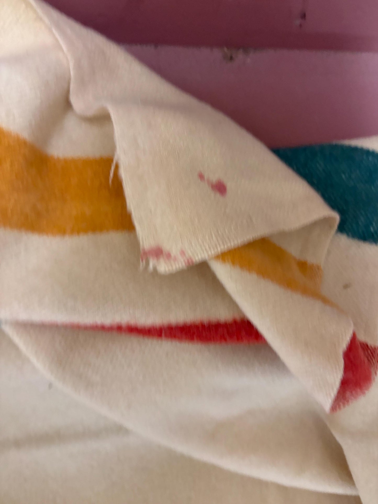 Funky Hudson Bay Company style wool blanket  antique HBC  good condition. See photos.  amazing value.  approximately 60 x 40“