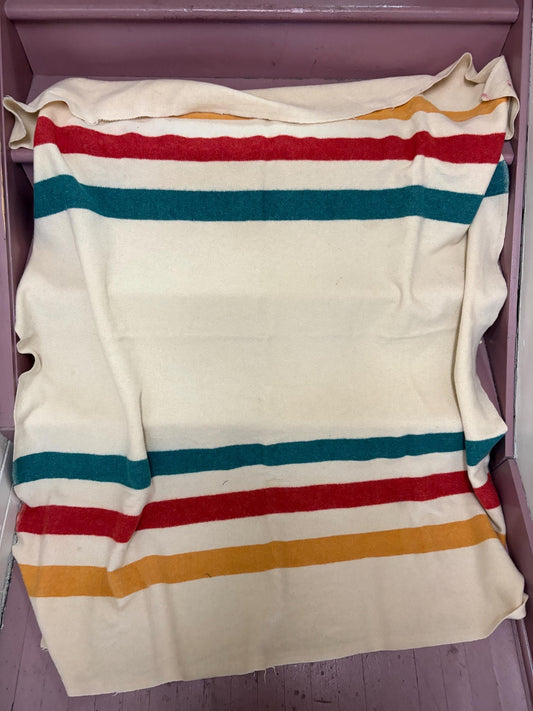 Funky Hudson Bay Company style wool blanket  antique HBC  good condition. See photos.  amazing value.  approximately 60 x 40“