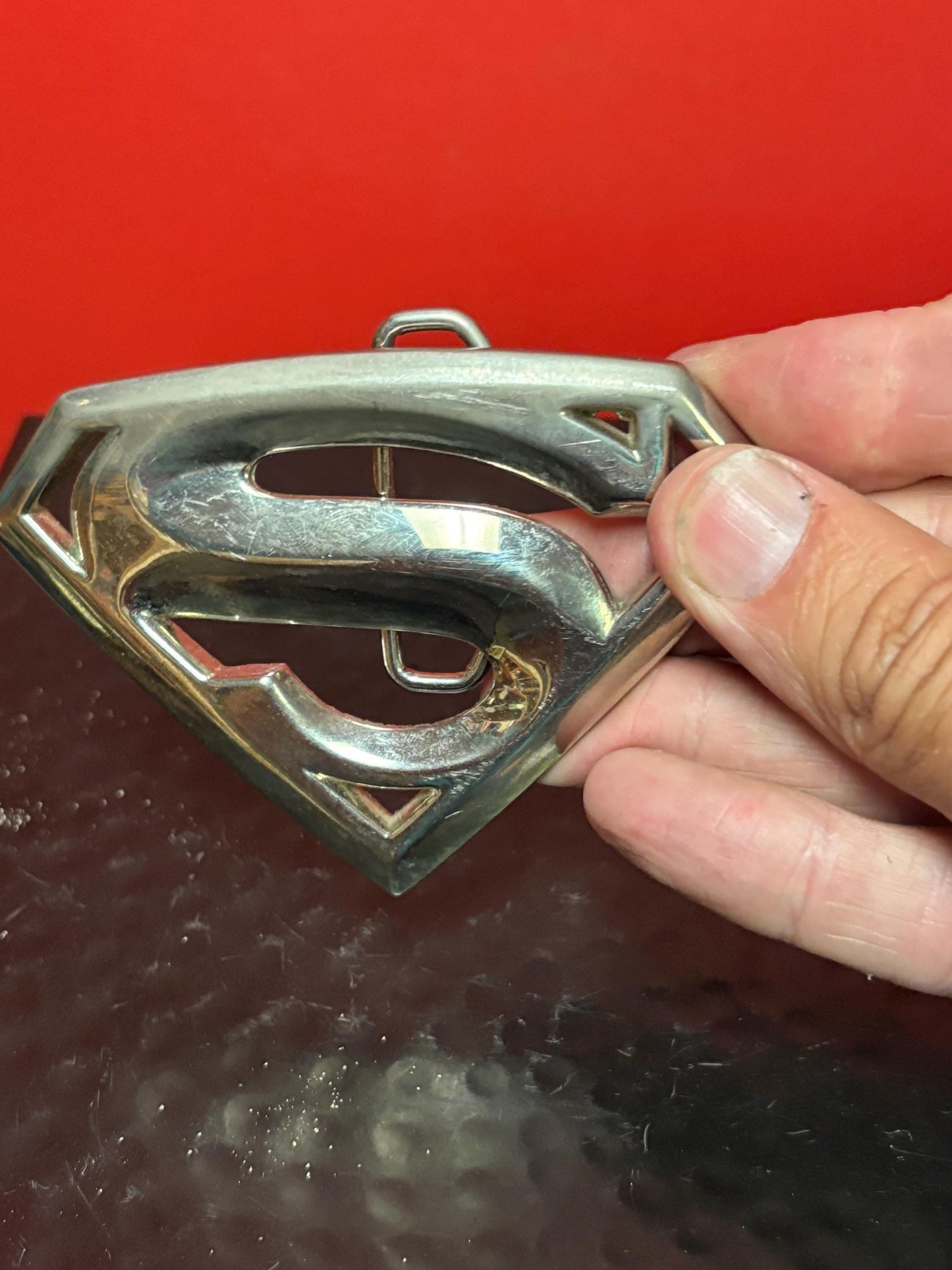 Amazing 4 inch heavy metal Superman belt buckle  perfect gift