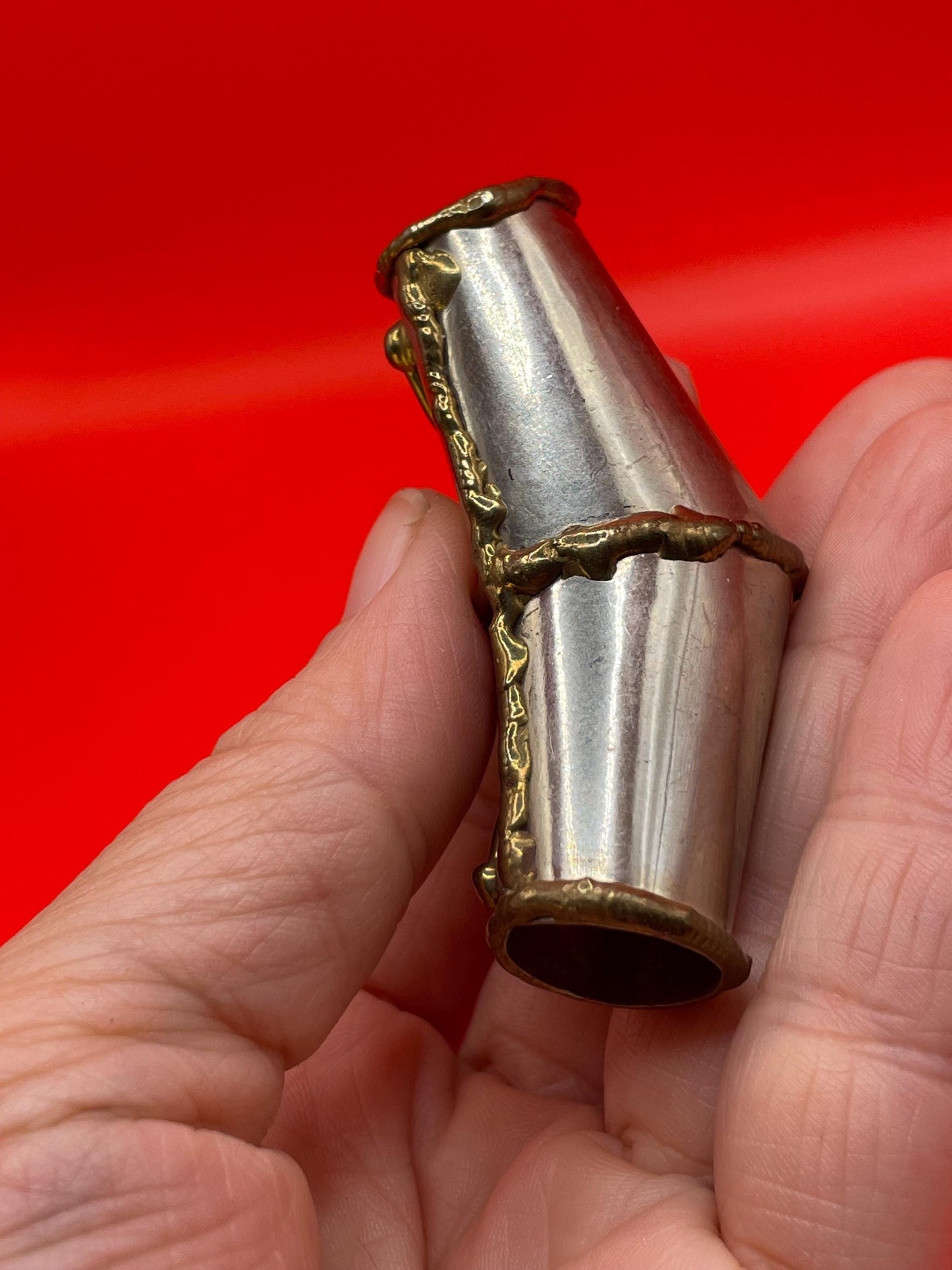 Unique Handcrafted Metal Pendant with Center Stone