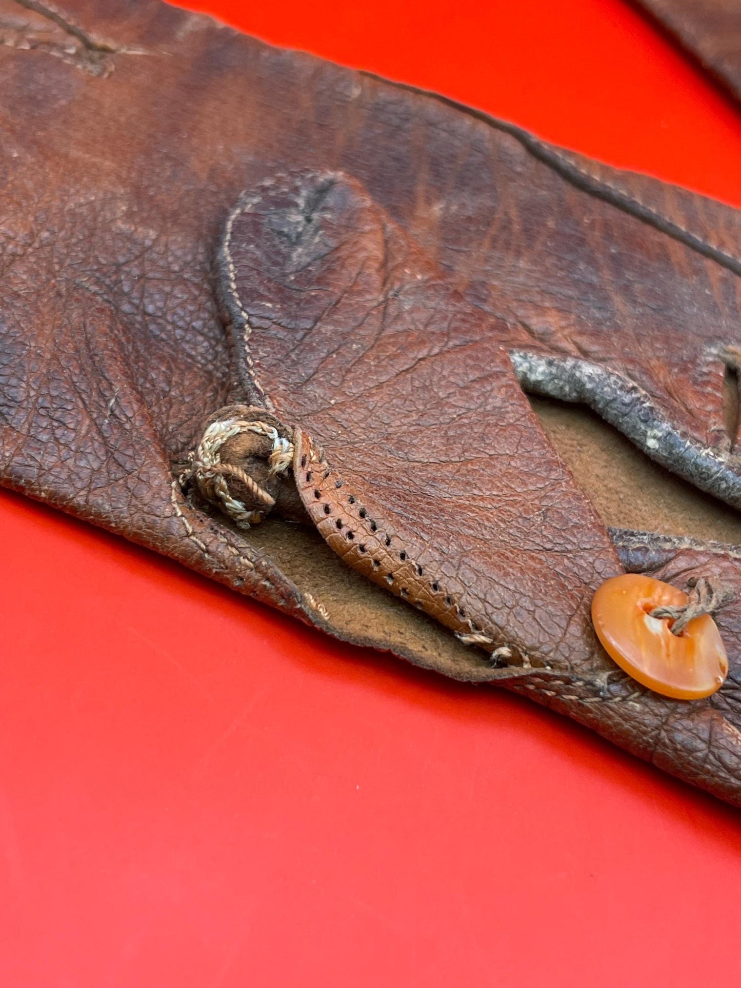 Antique Soft Leather Doll Gloves  some stitching undone