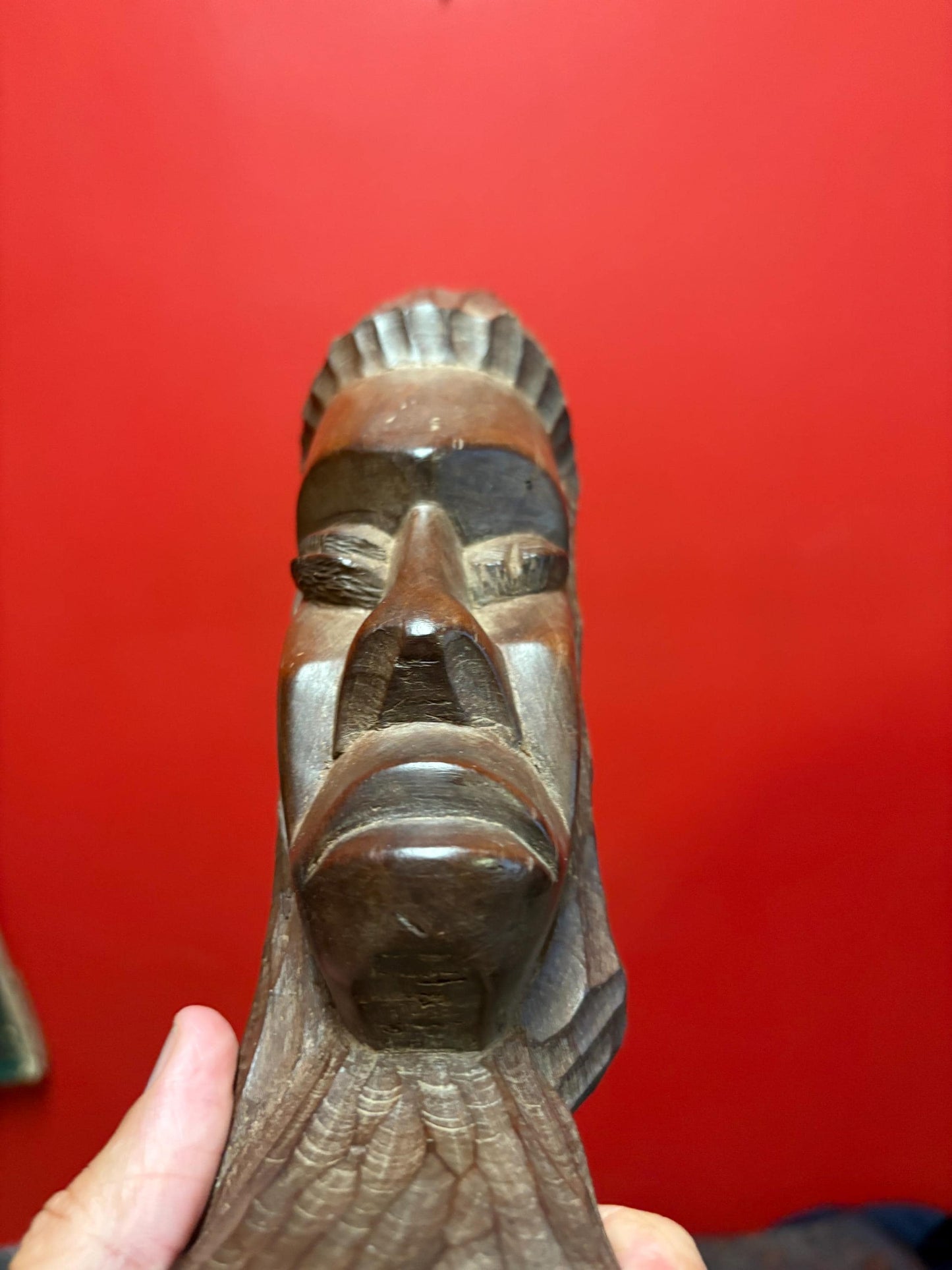 Lovely vintage African 19 inch tall totem pole statue  great value