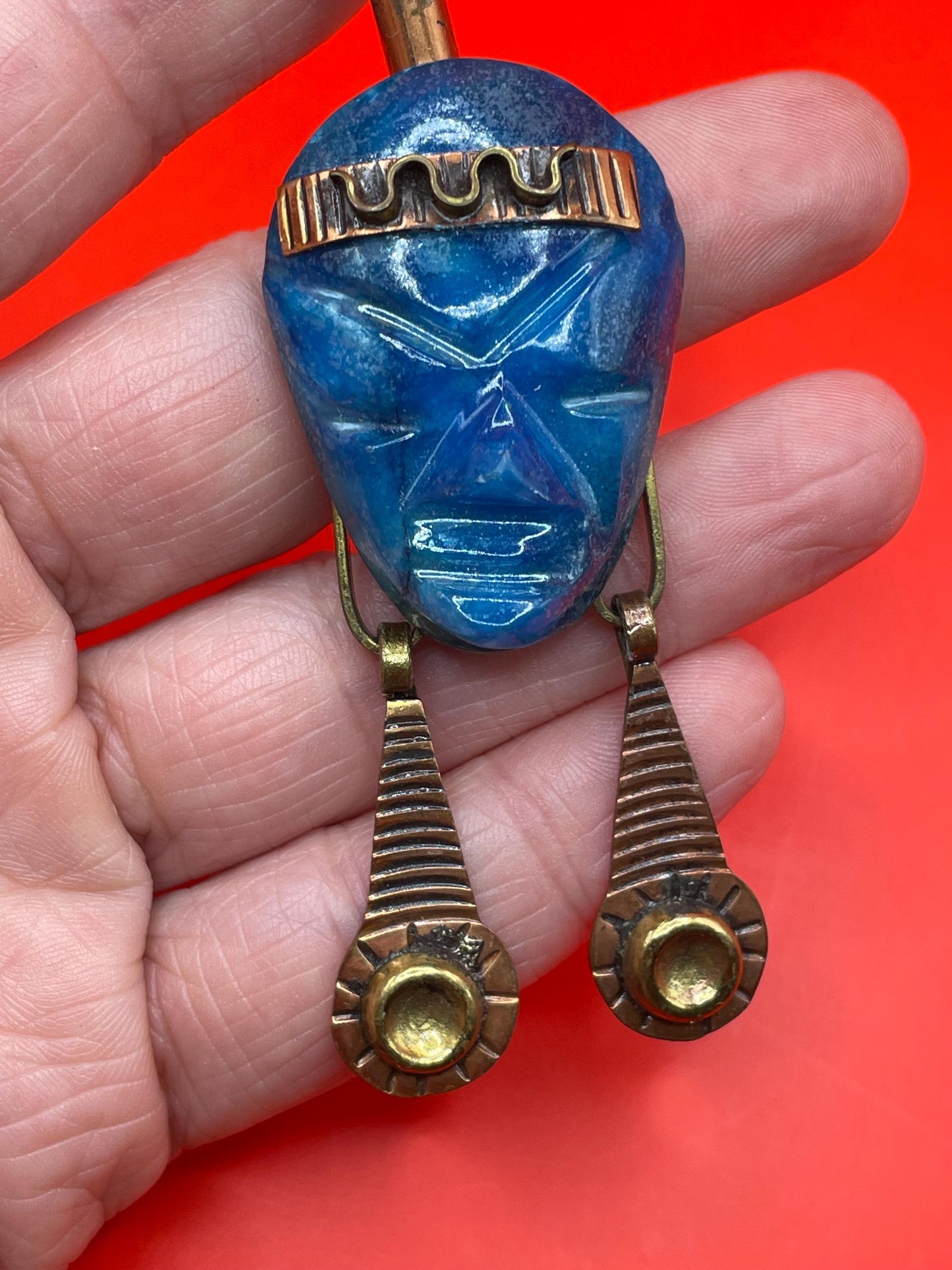 Stunning Blue Mexican Pendant Necklace